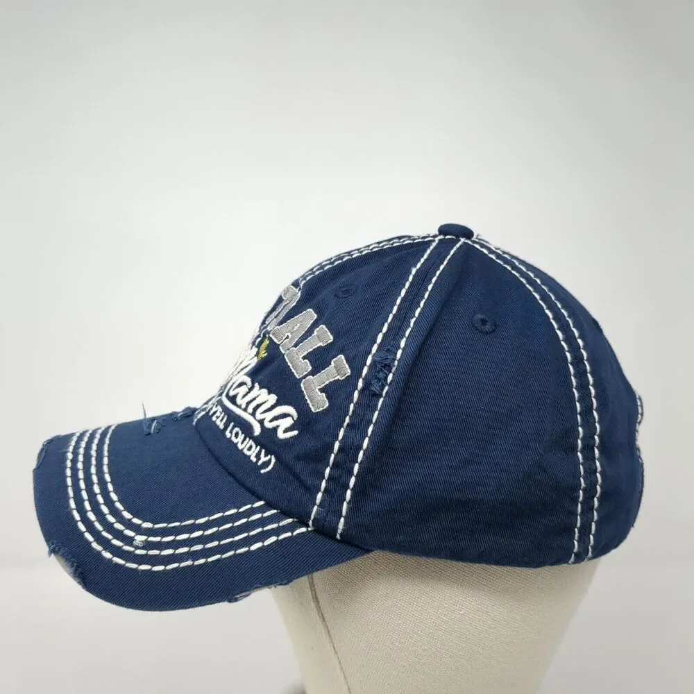 Football Mama May Yell Loudly Strapback Hat Blue OS KB ETHOS Vintage